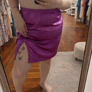 Vibrant Purple Satin Skirt